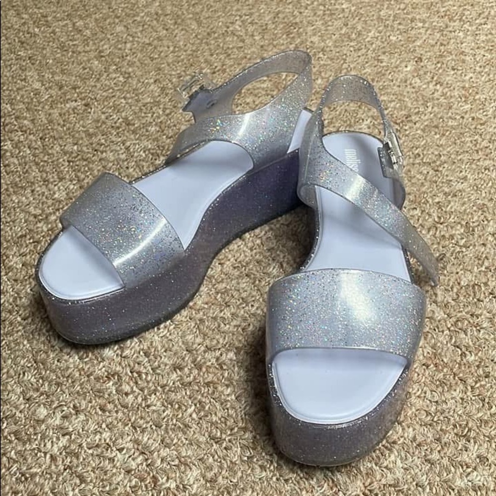 Purple Glitter Melissa Jelly Sandals